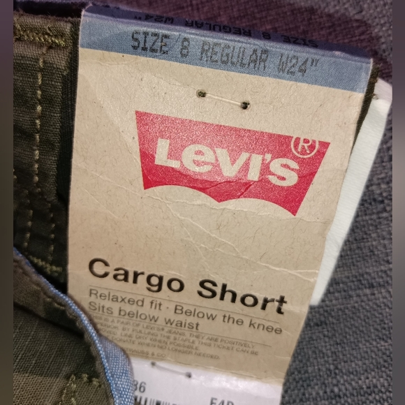 🆕 Levi's | Camouflage Relaxed Fit Cargo Shorts Boys Size 8 Waist 24 Adjustable - Picture 8 of 15